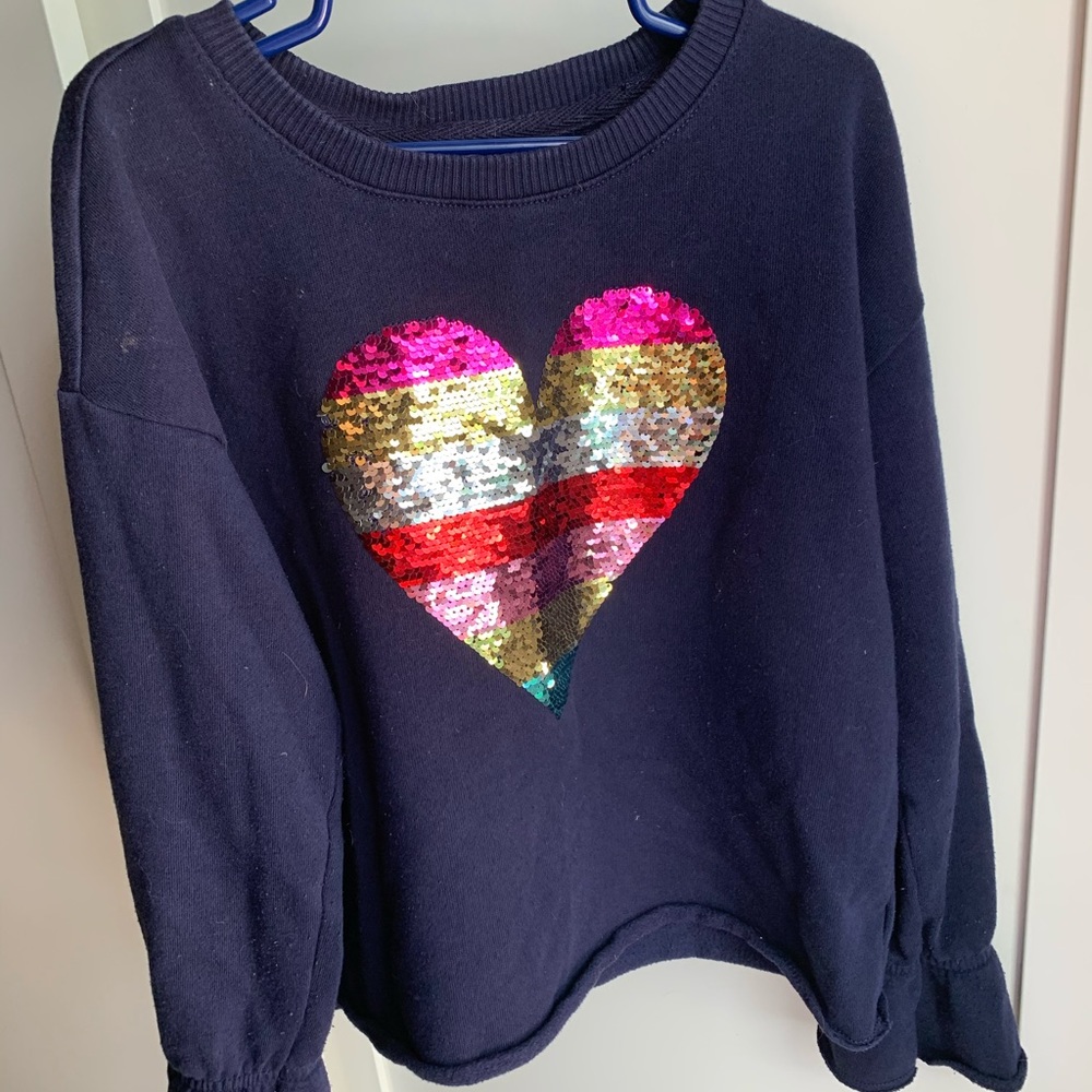 GAP flip sequence heart sweatshirt size 8.